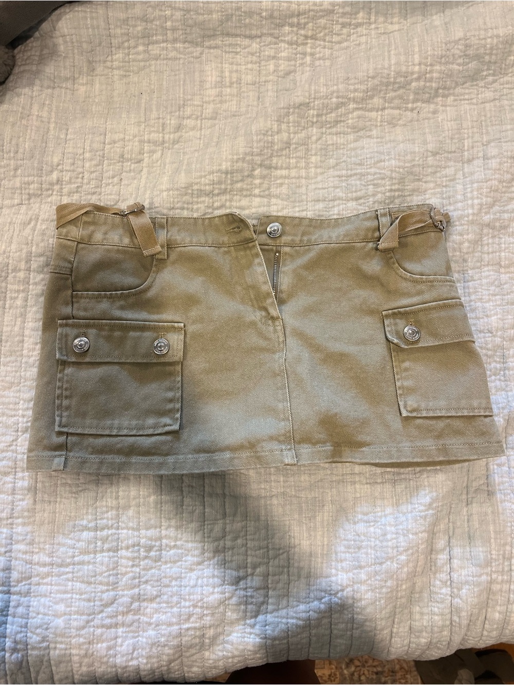 Steve Madden Khaki Utility Mini Skirt